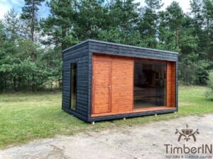 Moderne badstue utendørs sauna hytte (29)