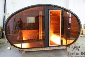 Oval utendørs sauna badstue Hobbit (10)