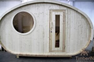 Oval utendørs sauna badstue Hobbit (13)