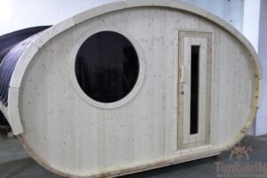 Oval utendørs sauna badstue Hobbit (6)