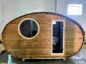 Oval utendørs sauna badstue Hobbit (7)