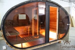 Oval utendørs sauna badstue Hobbit (7)