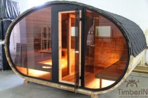 Oval utendørs sauna badstue Hobbit (8)
