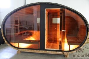 Oval utendørs sauna badstue Hobbit (9)