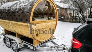 Utendørs fat sauna med trailer garderoben og vedovn (10)