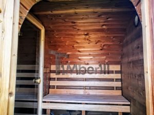 Utendørs fat sauna med trailer garderoben og vedovn (14)