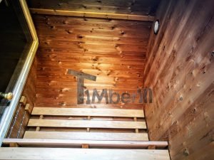 Utendørs fat sauna med trailer garderoben og vedovn (17)