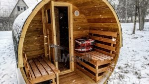 Utendørs fat sauna med trailer garderoben og vedovn (18)
