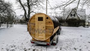 Utendørs fat sauna med trailer garderoben og vedovn (19)
