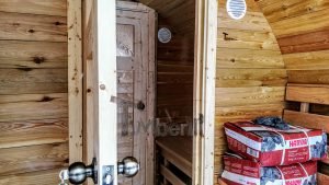Utendørs fat sauna med trailer garderoben og vedovn (21)