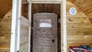 Utendørs fat sauna med trailer garderoben og vedovn (23)