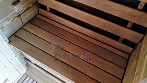Utendørs fat sauna med trailer garderoben og vedovn (24)