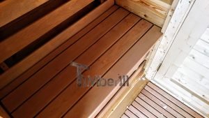 Utendørs fat sauna med trailer garderoben og vedovn (25)