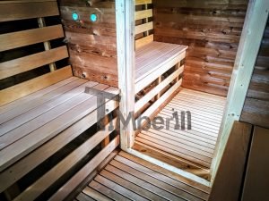 Utendørs fat sauna med trailer garderoben og vedovn (28)