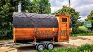 Utendørs fat sauna med trailer garderoben og vedovn (29)