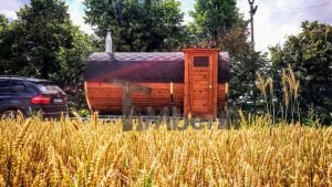 Utendørs fat sauna med trailer garderoben og vedovn (34)
