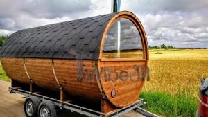 Utendørs fat sauna med trailer garderoben og vedovn (37)