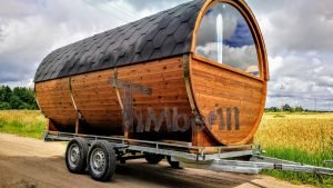Utendørs fat sauna med trailer garderoben og vedovn (38)