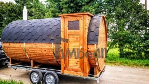Utendørs fat sauna med trailer garderoben og vedovn (6)