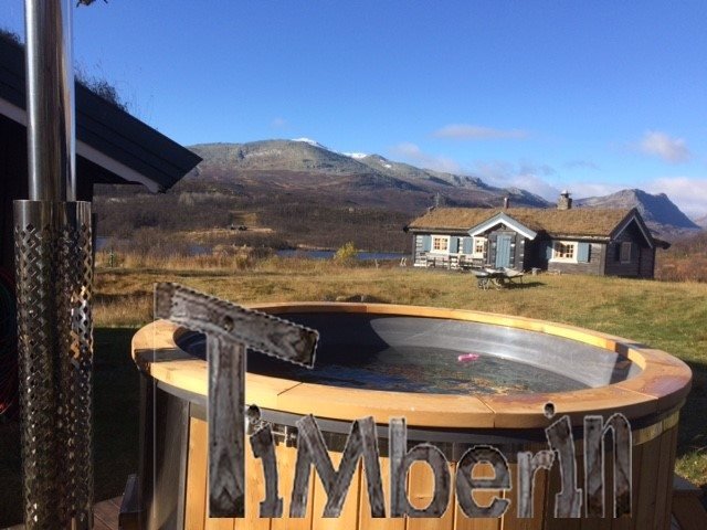 Badestamp i glassfiber med integrert ovn termo tre Welness Royal, Jannicke, RØN, Norge
