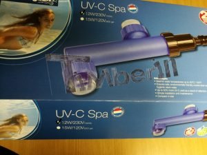 UV C filter for kjemisk vannbehandling for badestamper
