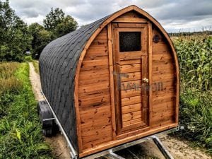 Utendørs igloo sauna med trailer garderoben og vedovn (10)