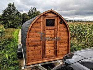 Utendørs igloo sauna med trailer garderoben og vedovn (2)