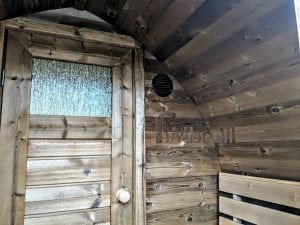 Utendørs igloo sauna med trailer garderoben og vedovn (25)