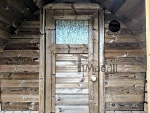 Utendørs igloo sauna med trailer garderoben og vedovn (26)