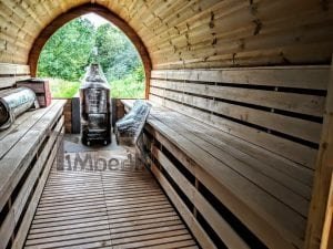 Utendørs igloo sauna med trailer garderoben og vedovn (33)