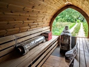 Utendørs igloo sauna med trailer garderoben og vedovn (34)