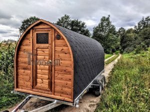 Utendørs igloo sauna med trailer garderoben og vedovn (4)