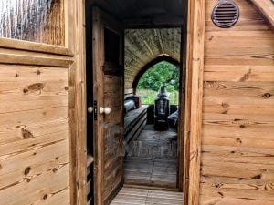 Utendørs igloo sauna med trailer garderoben og vedovn (41)