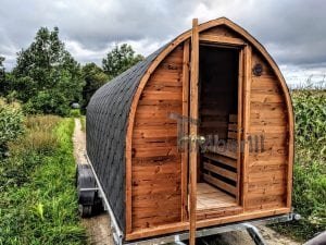 Utendørs igloo sauna med trailer garderoben og vedovn (42)