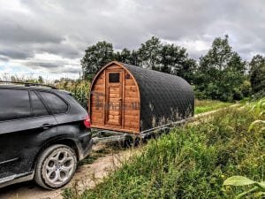 Utendørs igloo sauna med trailer garderoben og vedovn (5)