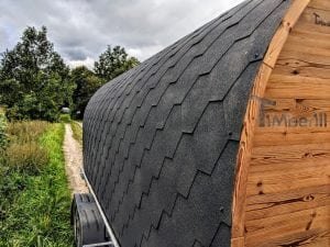 Utendørs igloo sauna med trailer garderoben og vedovn (9)