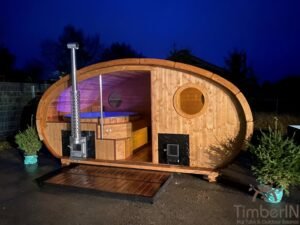 Utendørs oval badstue med integrert boblebad (23)