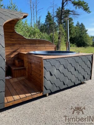 2 i 1 Igloo sauna med glassfiberbadestamp (2)