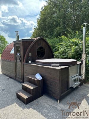 2 i 1 Igloo sauna med glassfiberbadestamp (3)