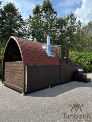 2 i 1 Igloo sauna med glassfiberbadestamp (6)