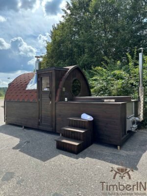 2 i 1 Igloo sauna med glassfiberbadestamp (7)